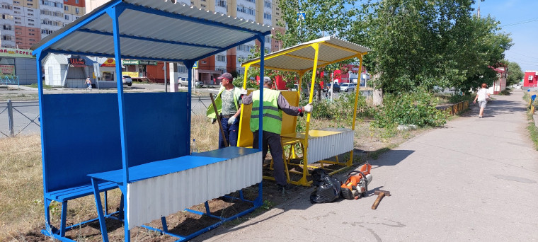 В районе «Олимп» идёт установка мини-рынка.