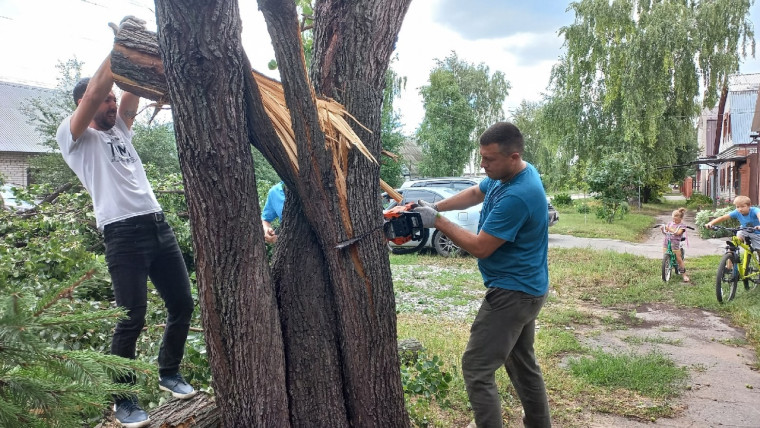 На улице Пушкина, 44 ураган сломал большую грушу, которая, падая, перекрыла дорогу. Жители дома очень благодарны за оказанную им помощь по ликвидации аварийного дерева.. На улице Пушкина, 44 ураган сломал большую грушу, которая, падая, перекрыла дорогу. Жители дома очень благодарны за оказанную им помощь по ликвидации аварийного дерева..