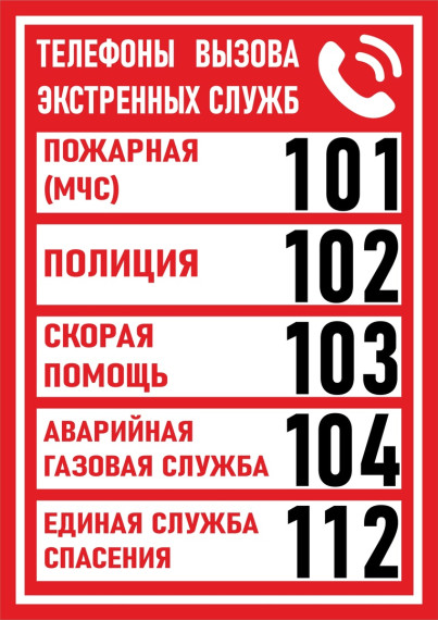 Телефоны экстренных и аварийно-диспетчерских служб☎.