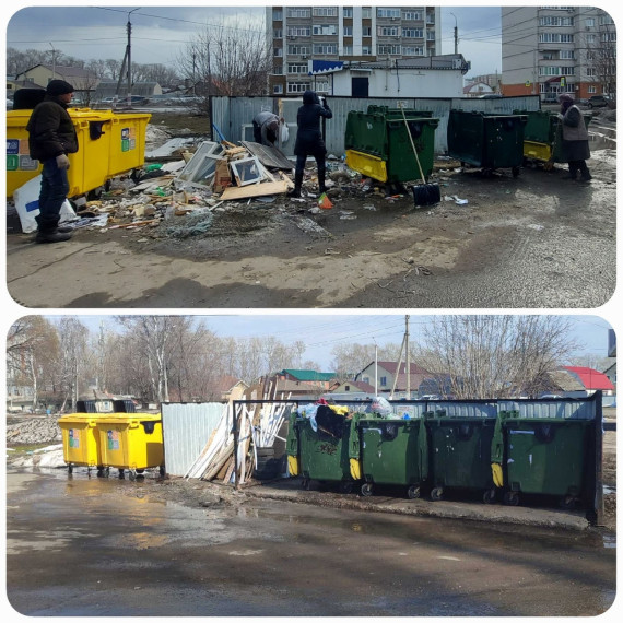 После схода снега обнажились горы мусора под окнами домов, вокруг контейнерных площадок. Управляющие компании приводят придомовые территории в надлежащий вид.