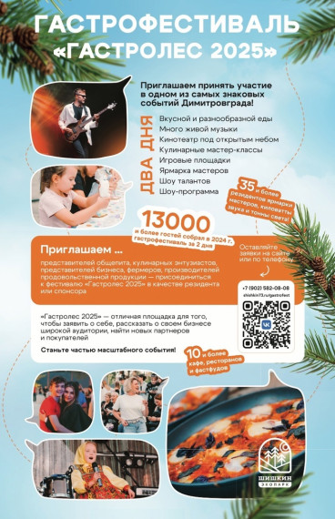 Фестиваль музыки и еды в Димитровграде «Гастролес - 2025» пройдет 24-25 мая. Фестиваль музыки и еды в Димитровграде «Гастролес - 2025» пройдет 24-25 мая.